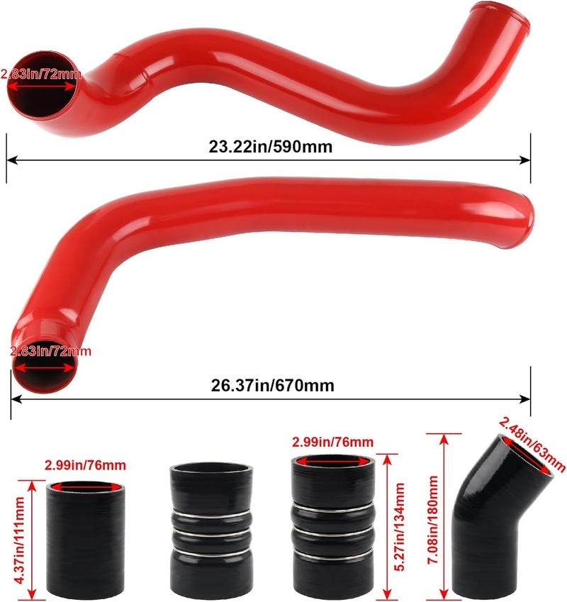 DOCAS Turbo Intercooler Pipe and Boot Kit CAC tubes Powerstroke Compatible with 2003-2007 Ford 6.0L F250 F350 F450 F550 - Image 4